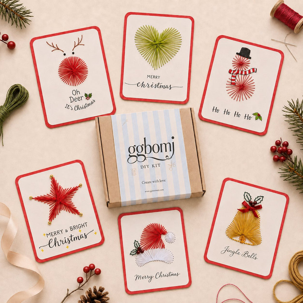 🎄🧵 Skapa din egen julhälsning – DIY-kit för vackra julkort med trådkonst! ✨🎁