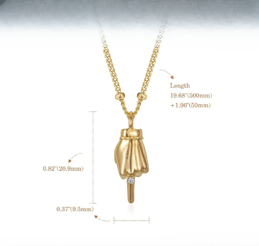 Gold Hand Gesture Pendant Necklace