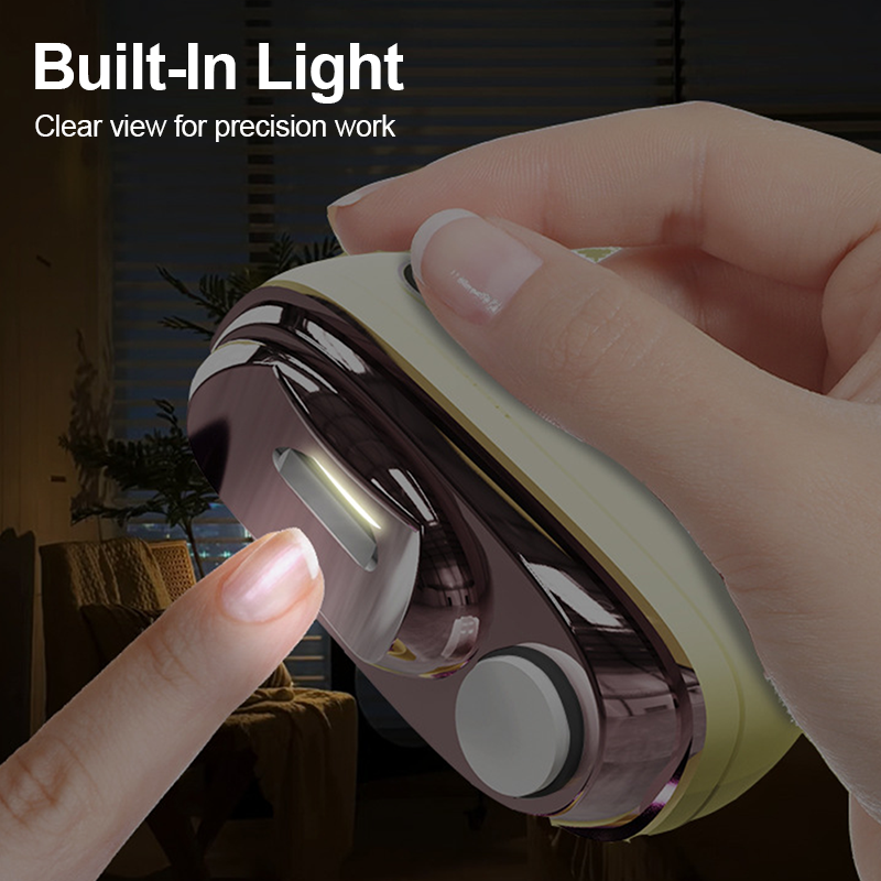 ✂️ 2-i-1 smart elektrisk nagelklippare & polerare – Klämsäker design & LED-ljus 💅