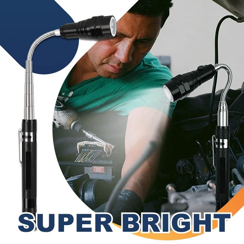 🔦  Multifunctional Magnetic Telescopic Flashlight – Extendable, 360° Gooseneck, Super Bright 🛠️
