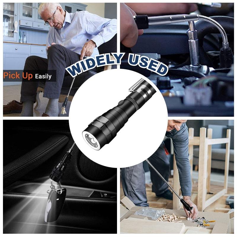 🔦  Multifunctional Magnetic Telescopic Flashlight – Extendable, 360° Gooseneck, Super Bright 🛠️