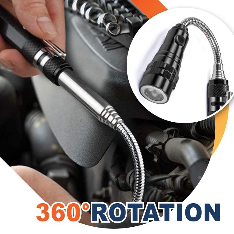 🔦  Multifunctional Magnetic Telescopic Flashlight – Extendable, 360° Gooseneck, Super Bright 🛠️