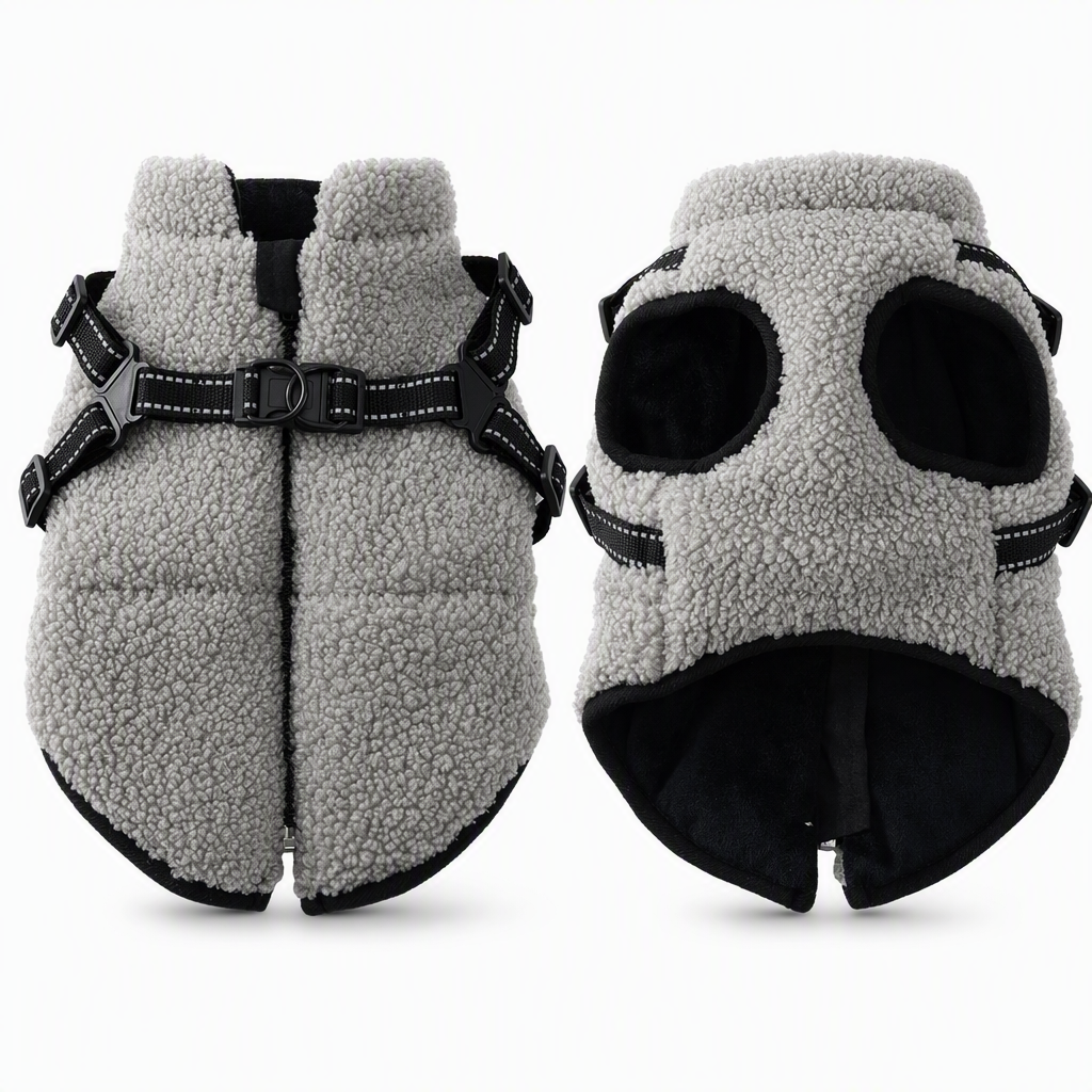 📢📢 50% RABATT IDAG!! ⏰ Varm vinterjacka för hundar med reflexband och inbyggd sele – perfekt för små och mellanstora hundar 🐾